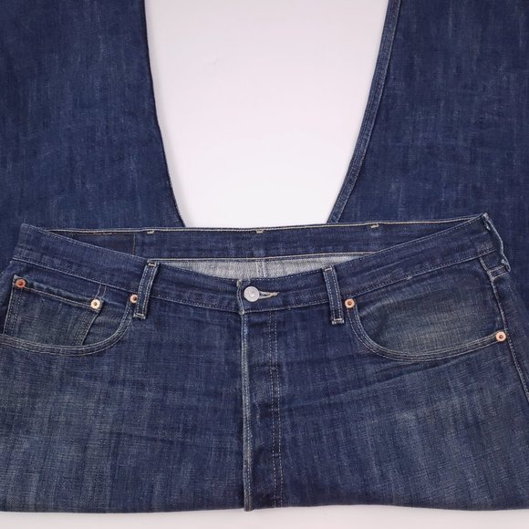 Levis 501 Jeans 40x30 Blue Mens Button Fly Regular - Picture 6 of 12